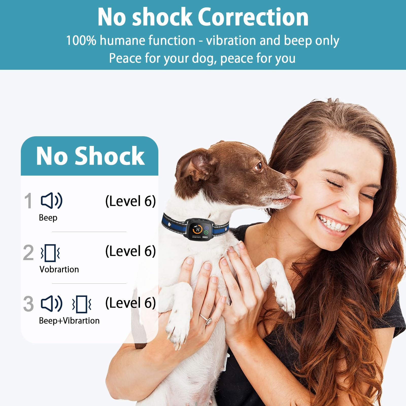 YZWONLY Bark Collar featuring beep and vibration for humane training.