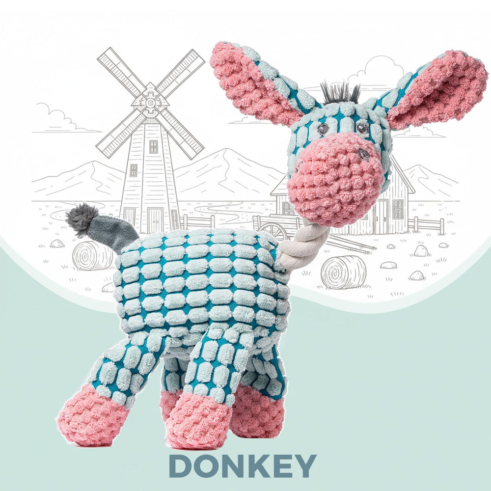 Zagrine durable plush dog toy close-up shows reinforced stitching for lasting wear.