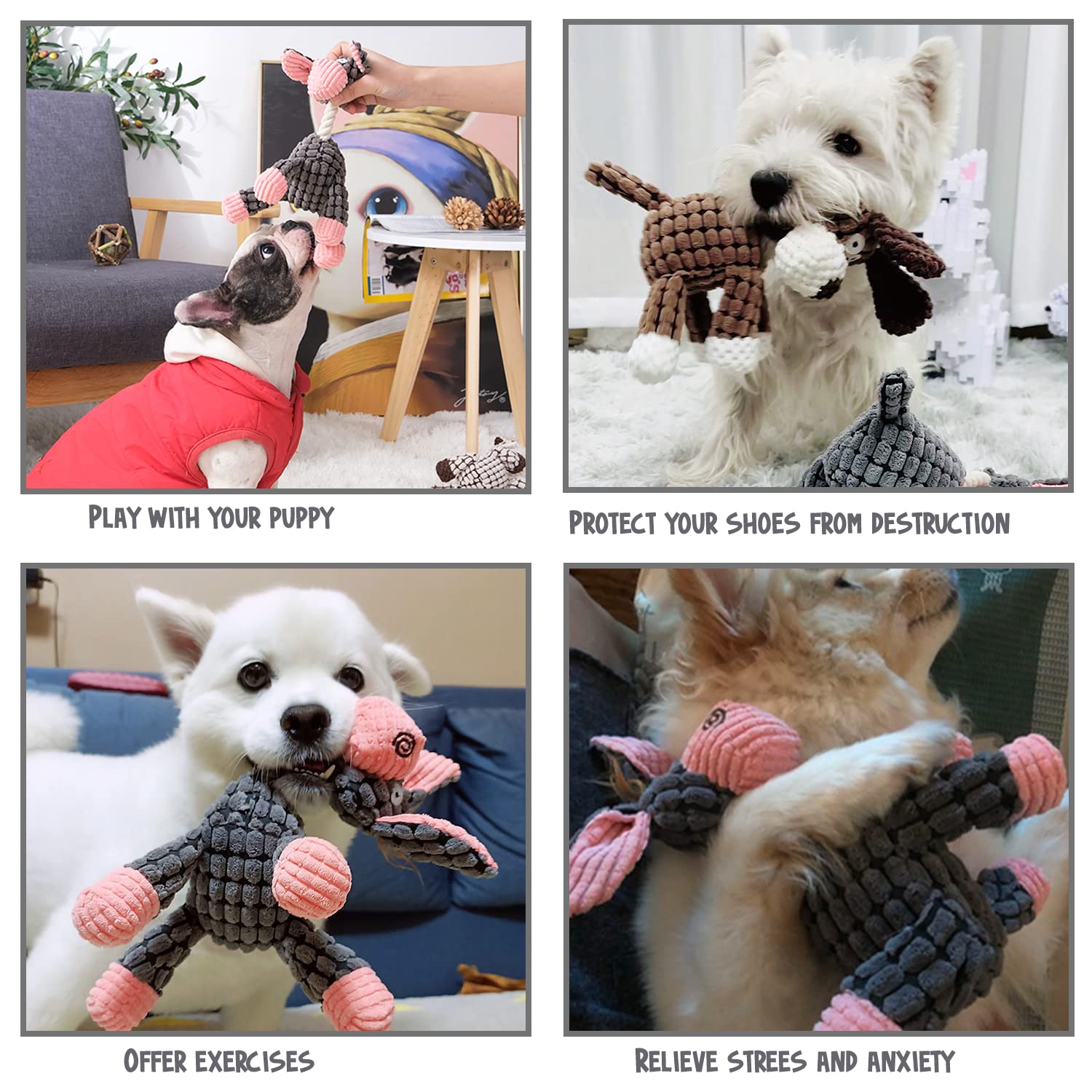 Zagrine hand-washable dog toy design for easy cleaning after play.