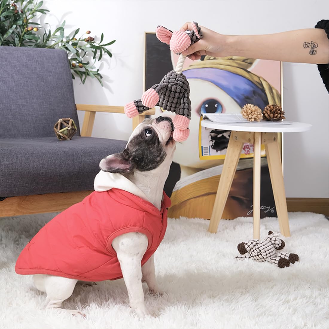 Zagrine soft plush material close-up showing safe fabric for pets.