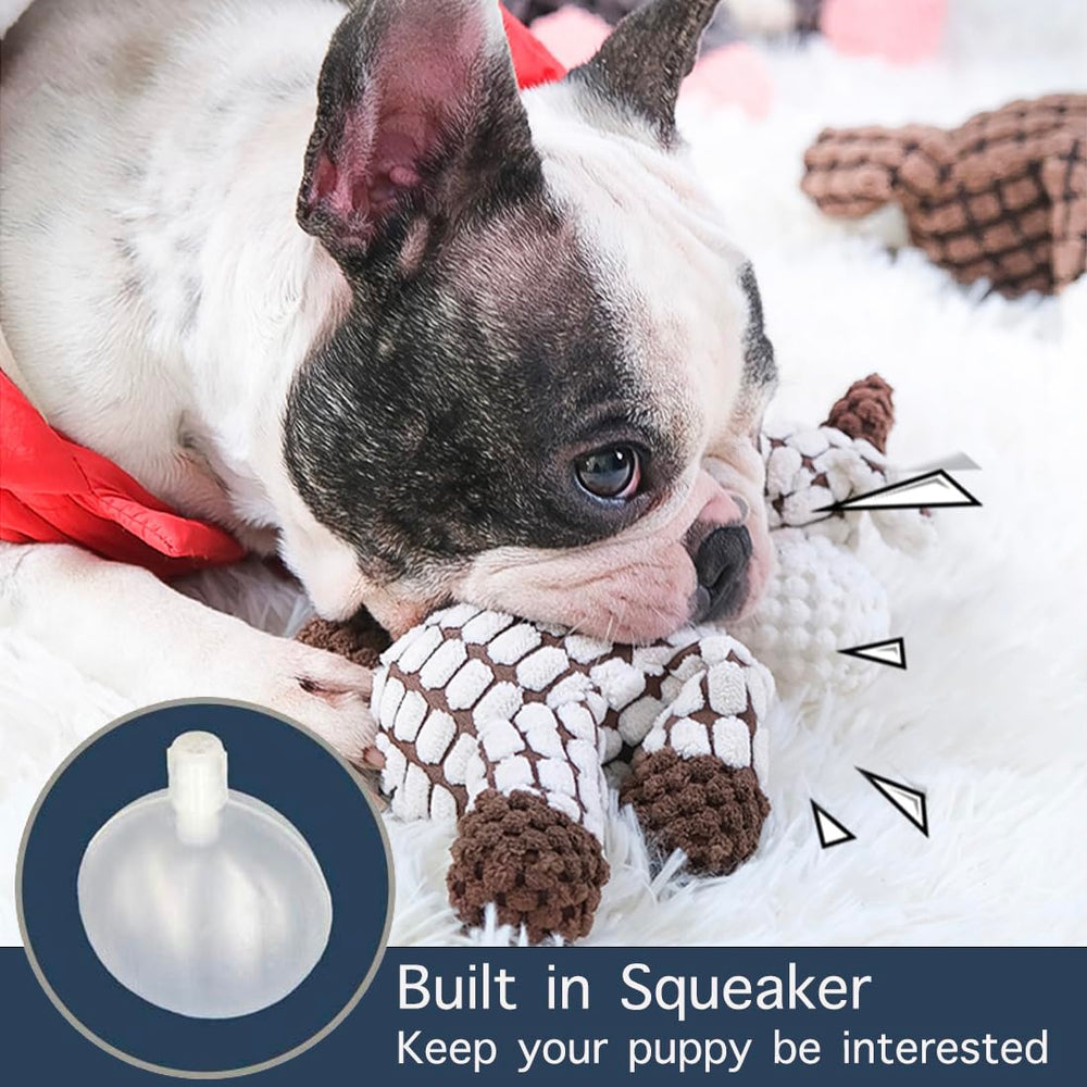 Zagrine toy with squeaker for interactive fetch and teething-friendly texture.