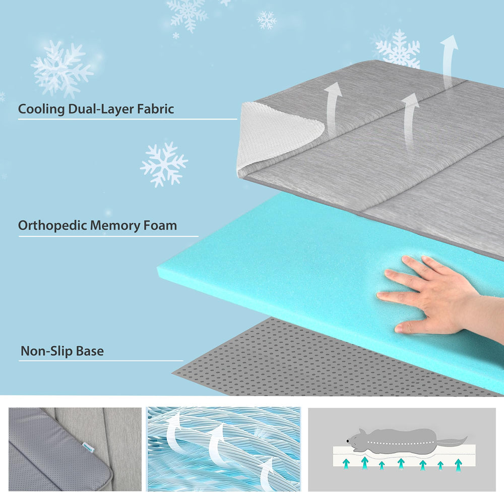 ZAKAPAWS cooling dog mat close-up reveals breathable bonded-fiber fabric