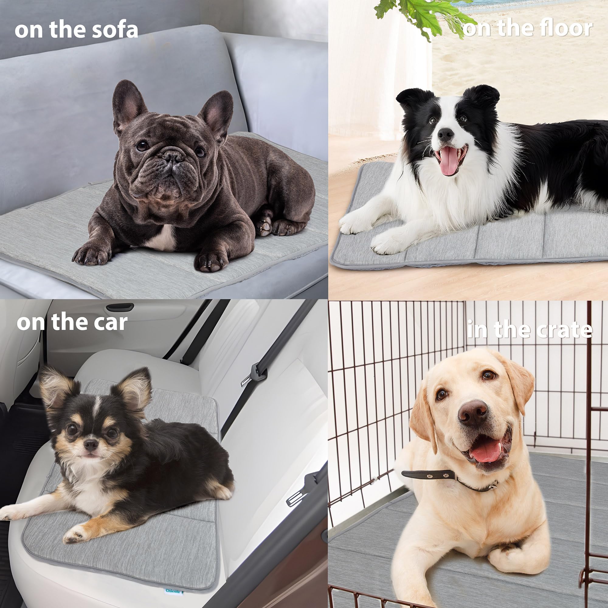 ZAKAPAWS large 35x23 grey mat suits crates and travel