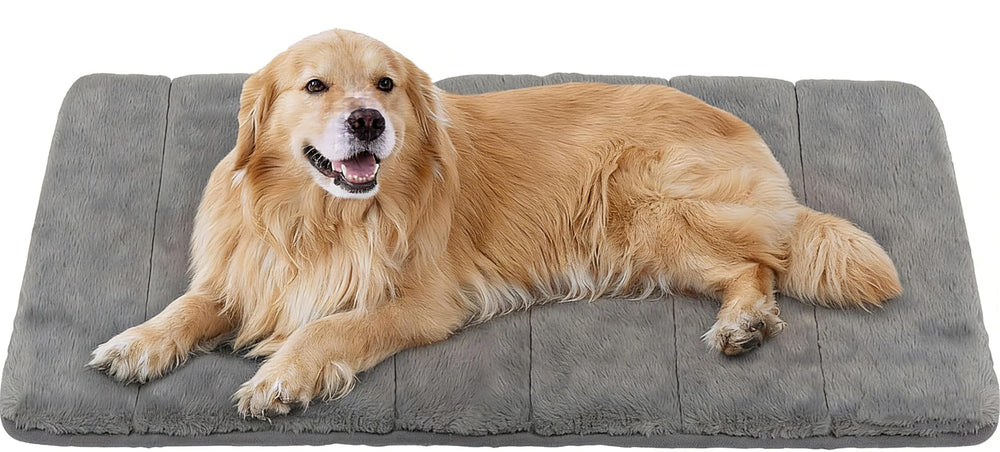 ZAKAPAWS dog crate pad close-up shows ultra-soft plush fabric for cozy naps.