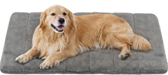 ZAKAPAWS dog crate pad close-up shows ultra-soft plush fabric for cozy naps.