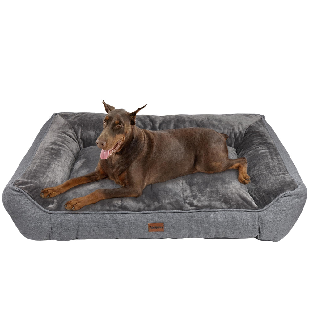 ZAKAPAWS orthopedic bed top view showing thick cushion for comfort