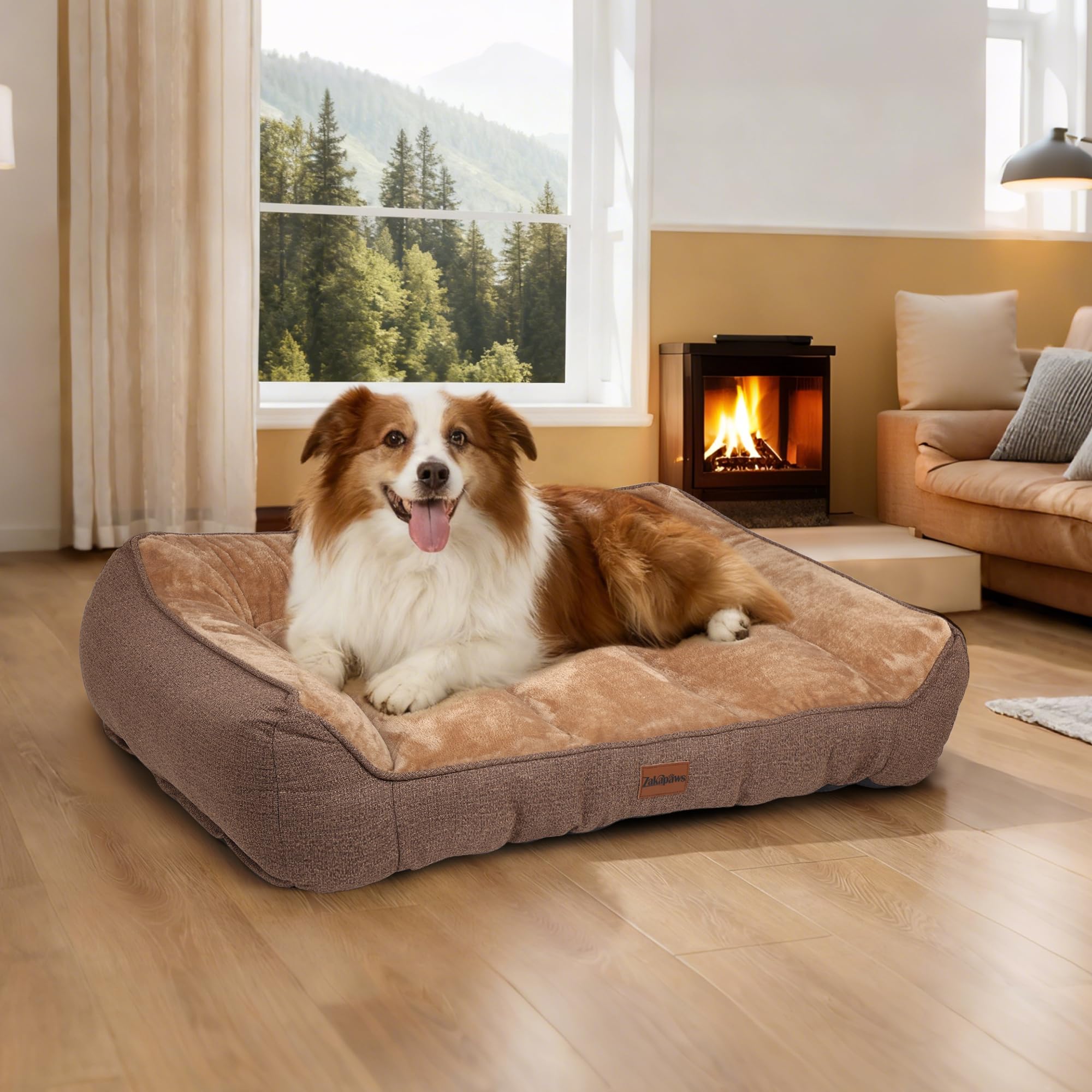 ZAKAPAWS bed non-slip-bottom ensures stable placement on wooden or tile floors.