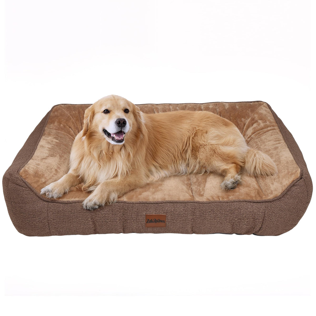 ZAKAPAWS Orthopedic Dog Bed full view with extra thick cushioning supports joints and comfort.