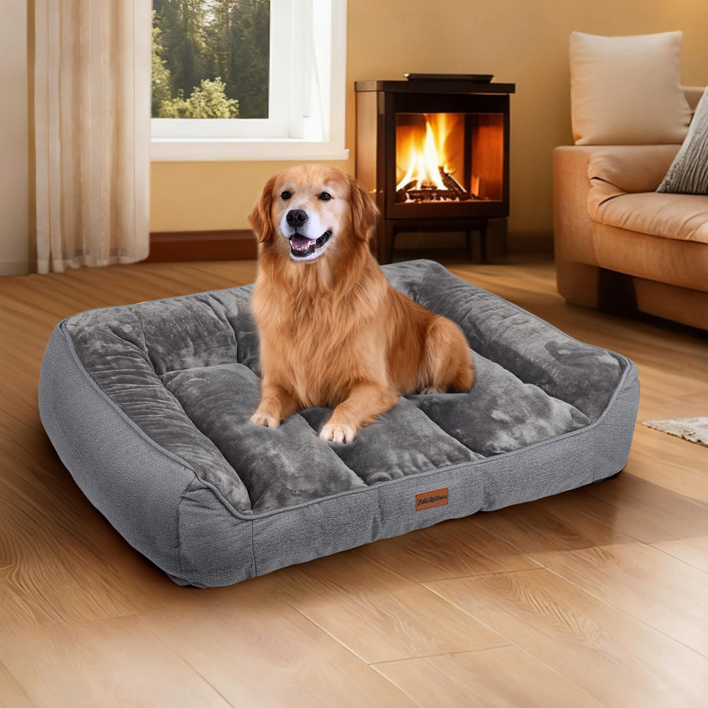 ZAKAPAWS orthopedic dog bed non-slip bottom ensures stable placement
