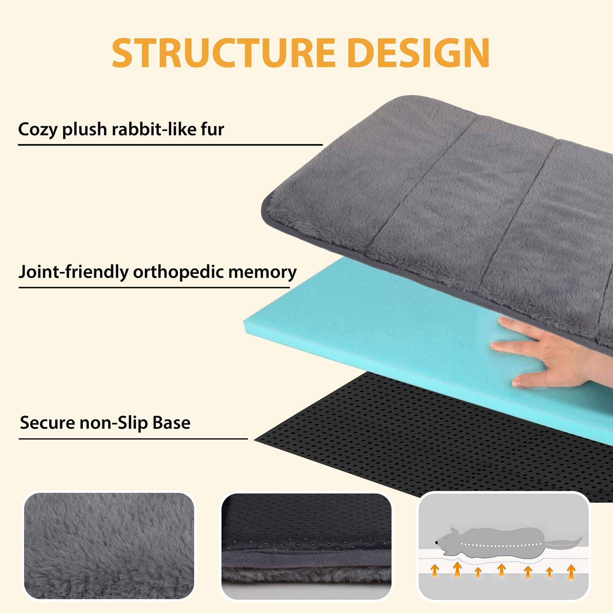 ZAKAPAWS memory foam layer provides supportive, even weight distribution