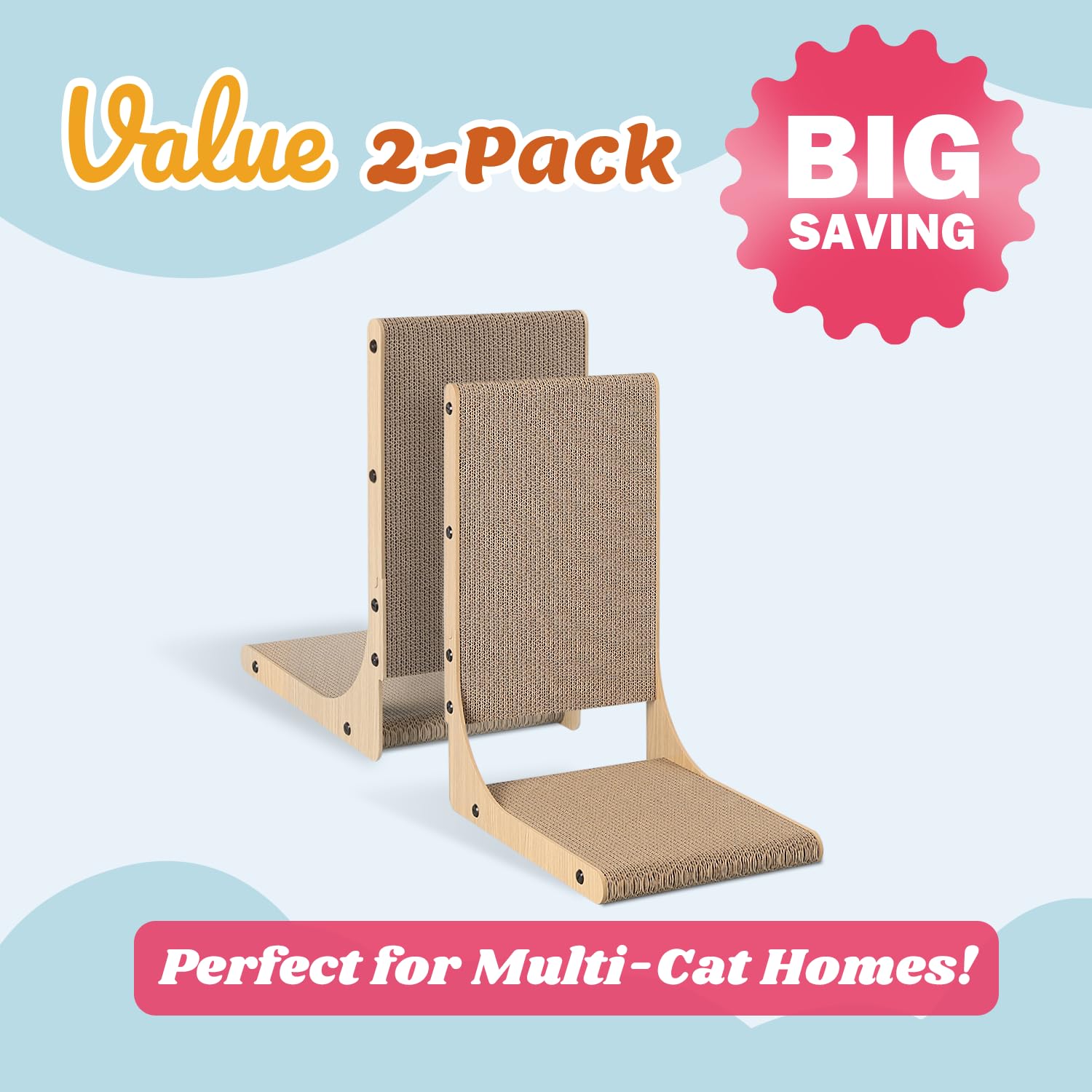 Zakkart cat scratcher close-up showing corrugated cardboard texture and durability.