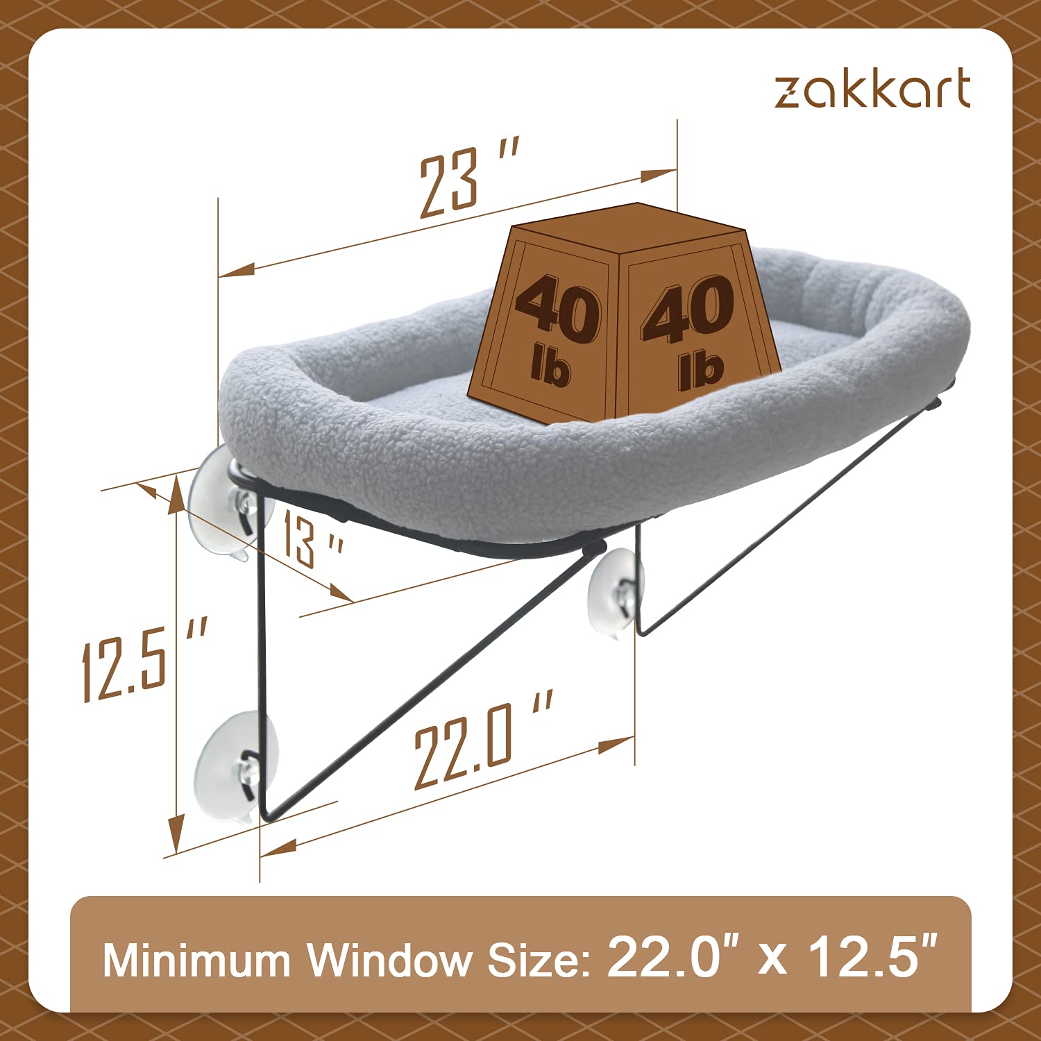 Zakkart window perch bed features warm sherpa for cozy naps.
