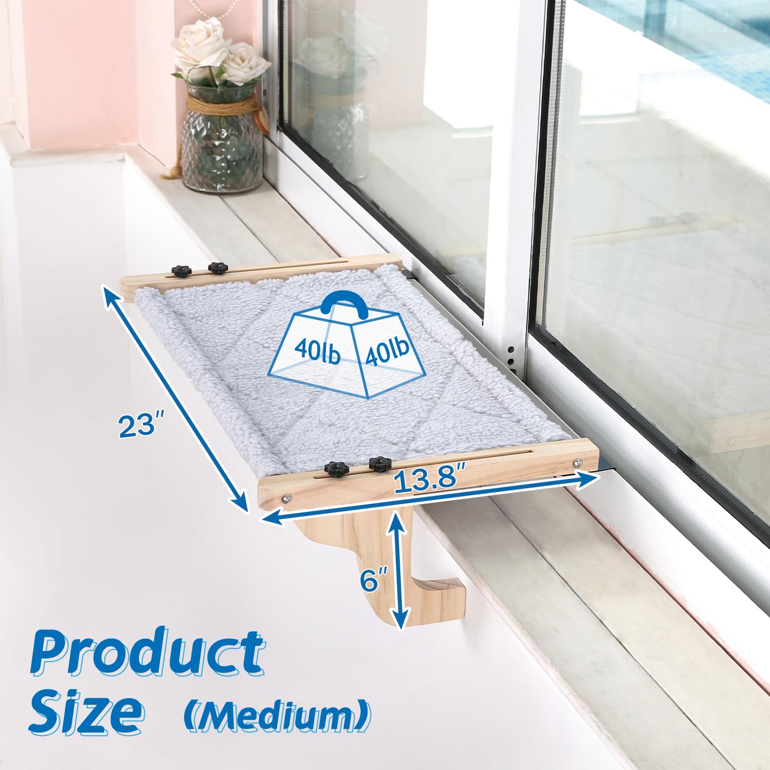 Zakkart cat window perch supports up to 40 lbs for larger cats