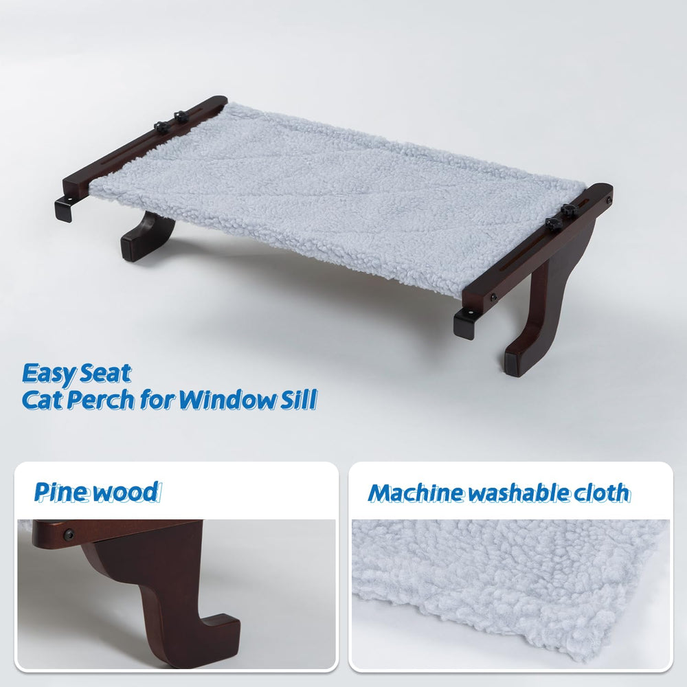 Zakkart Easy Seat Cat Perch window-view setup showcases a cat enjoying a sunny outlook.