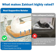 Zakkart foldable cat hammock window closed-fold illustrates compact storage after use.