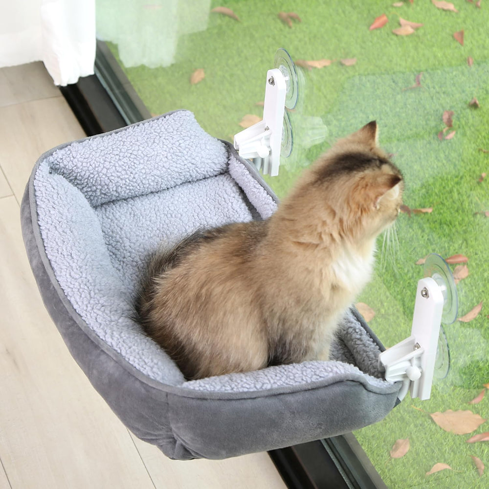 Zakkart foldable window cat hammock with bolster offers a cozy view perch.