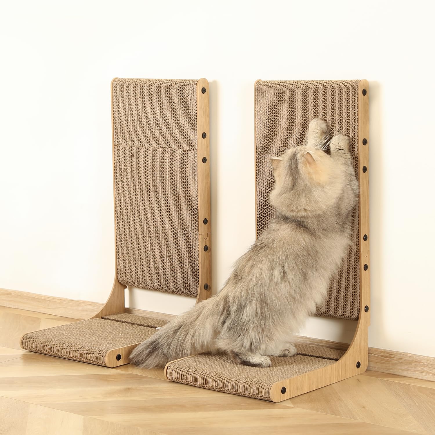 Zakkart large scratcher offers vertical scratching for tall indoor cats.