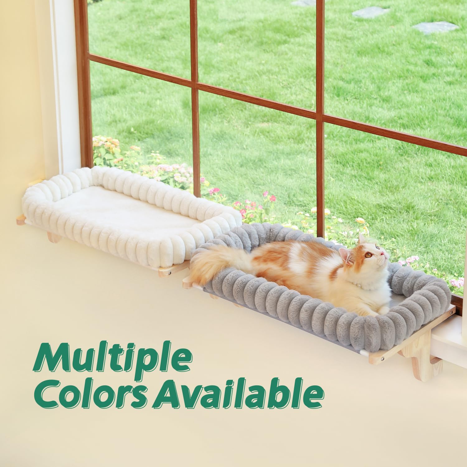Zakkart SnugCloud 4-sided bolster surrounds the cat for secure curling