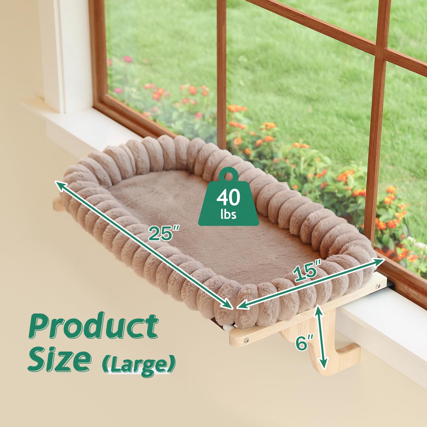 Zakkart SnugCloud adjustable bracket mount for up to 9-inch window sills.