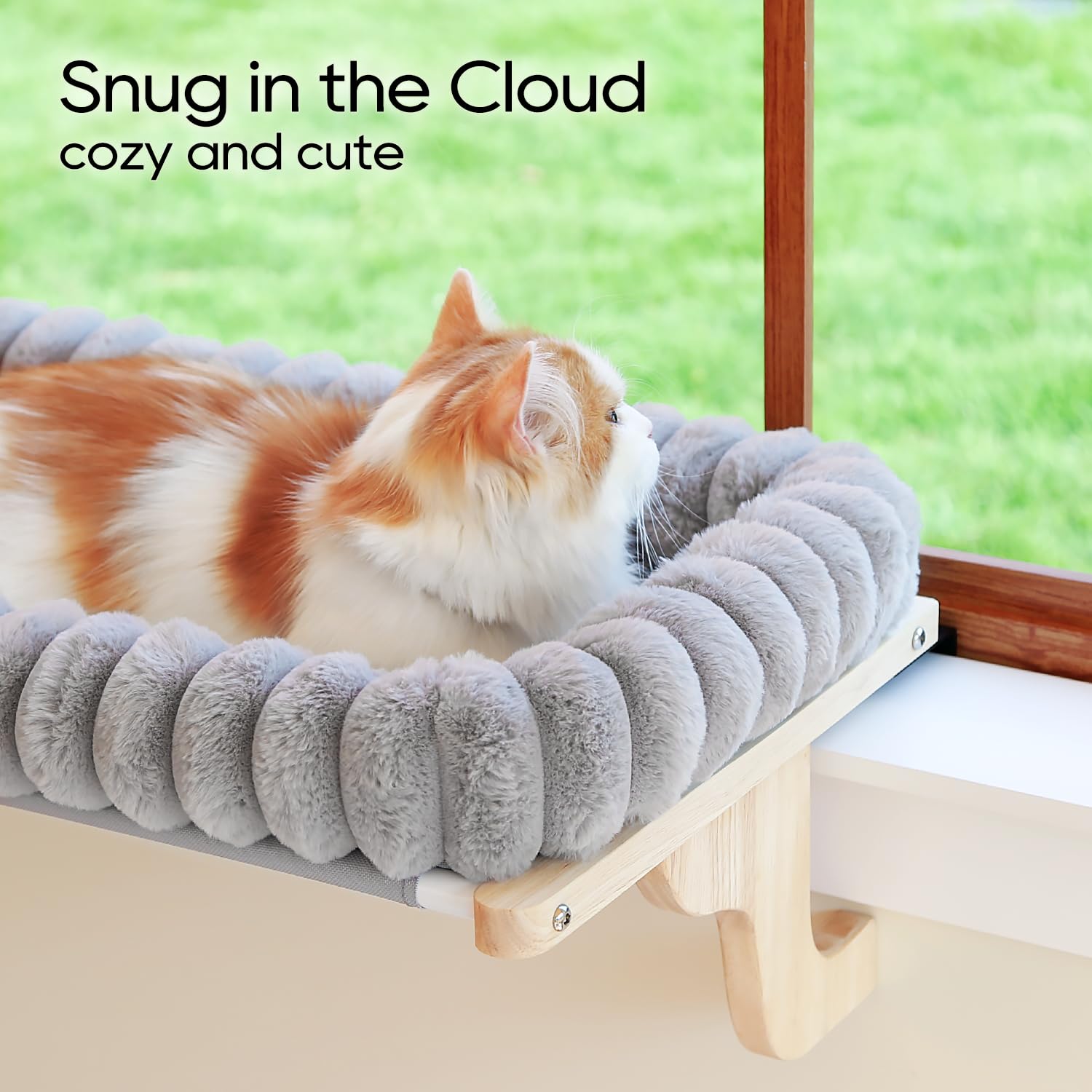 Zakkart SnugCloud four-sided bolster surrounds cats for cozy naps.