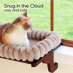 Zakkart SnugCloud solid hardwood frame provides secure support for curious cats.