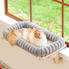 Zakkart SnugCloud window perch provides sunlit, secure lounging for your cat.