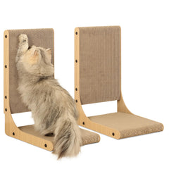 Zakkart two-pack cat scratching board angled view for durable furniture protection.