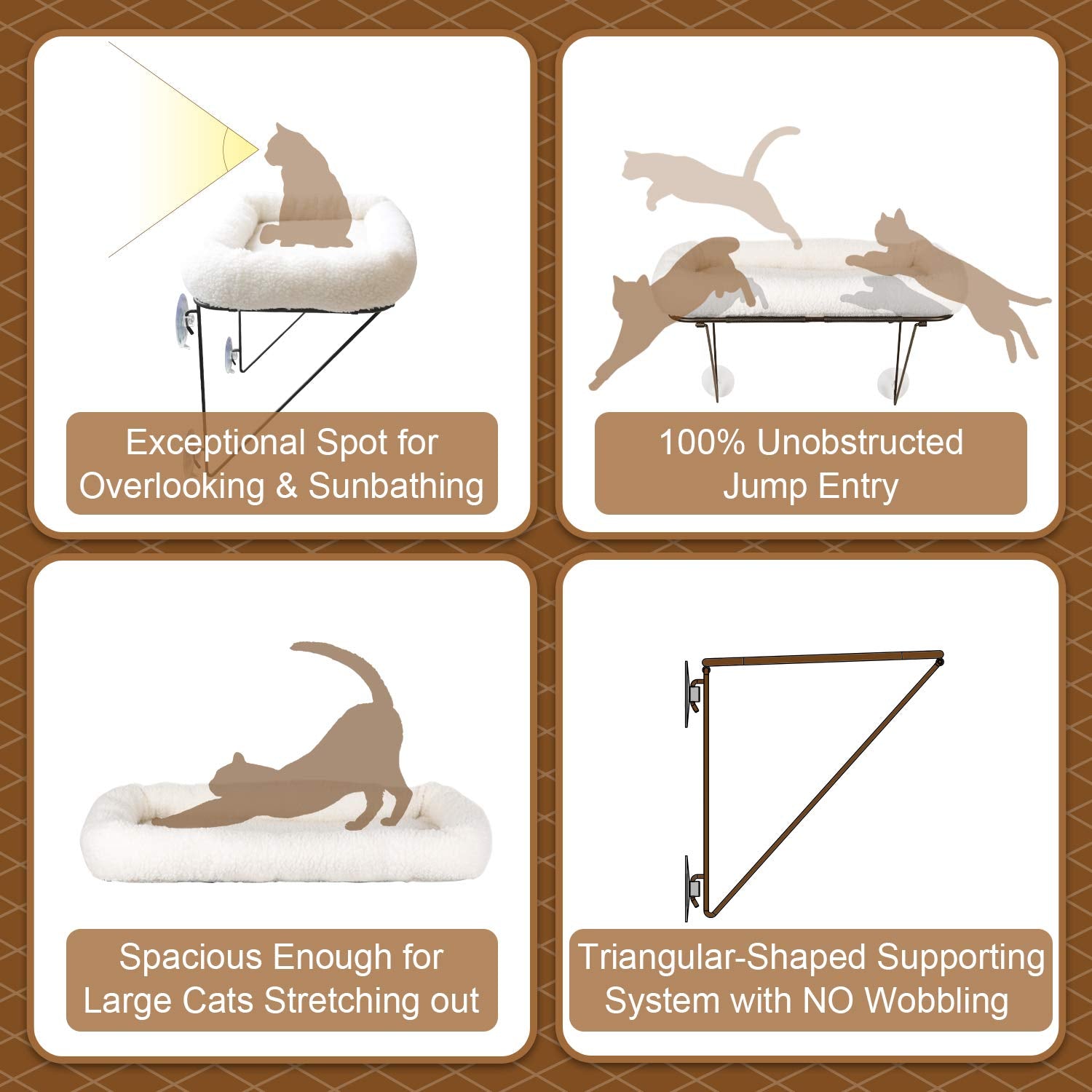 Zakkart viewing spot lets cats enjoy sunlight and outdoor views.