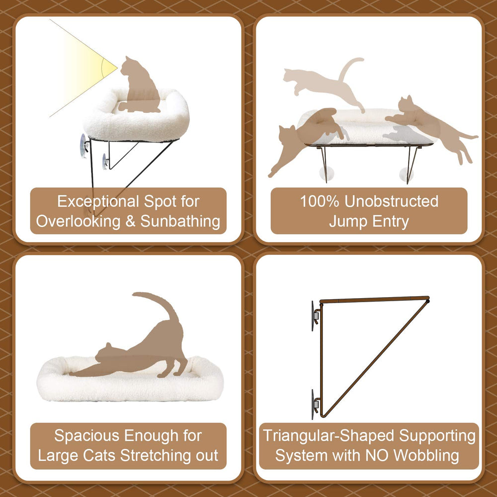 Zakkart viewing spot lets cats enjoy sunlight and outdoor views.