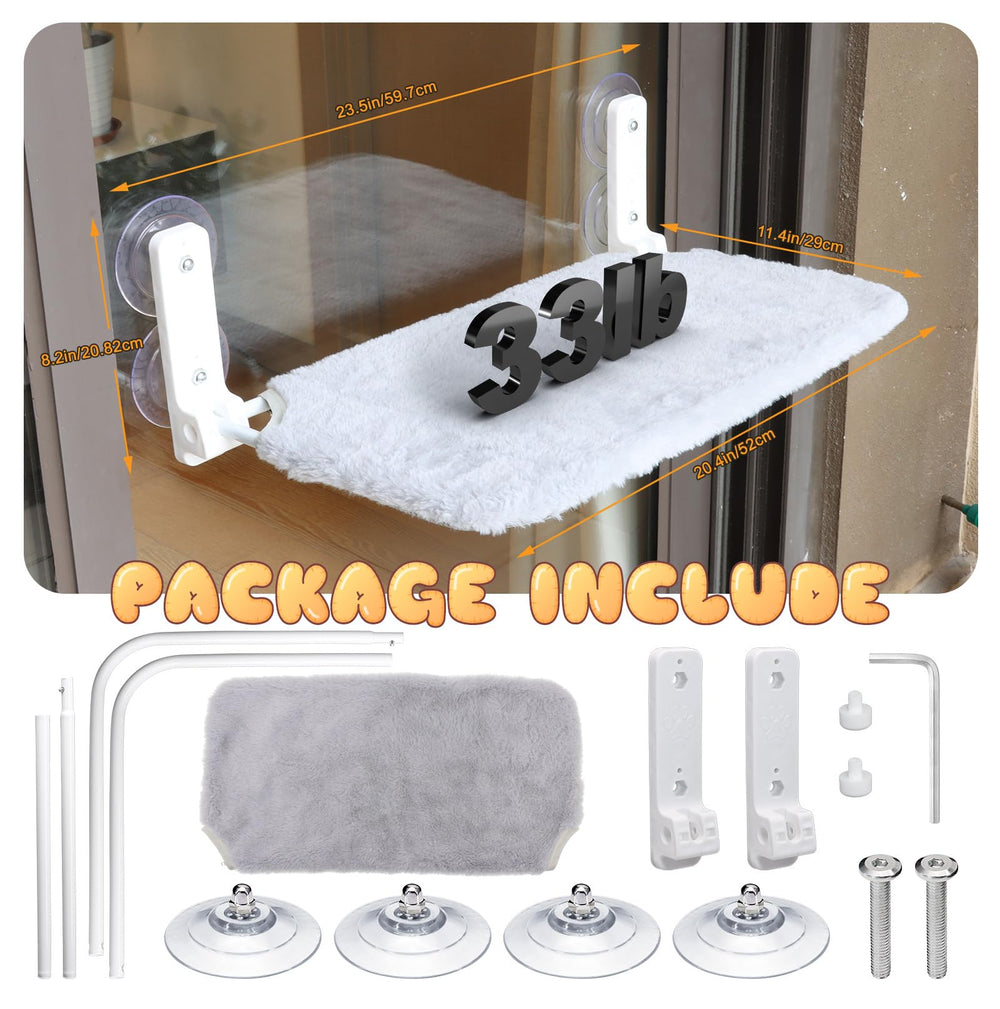 ZALALOVA cat window perch sturdy metal frame supports up to 33 lbs