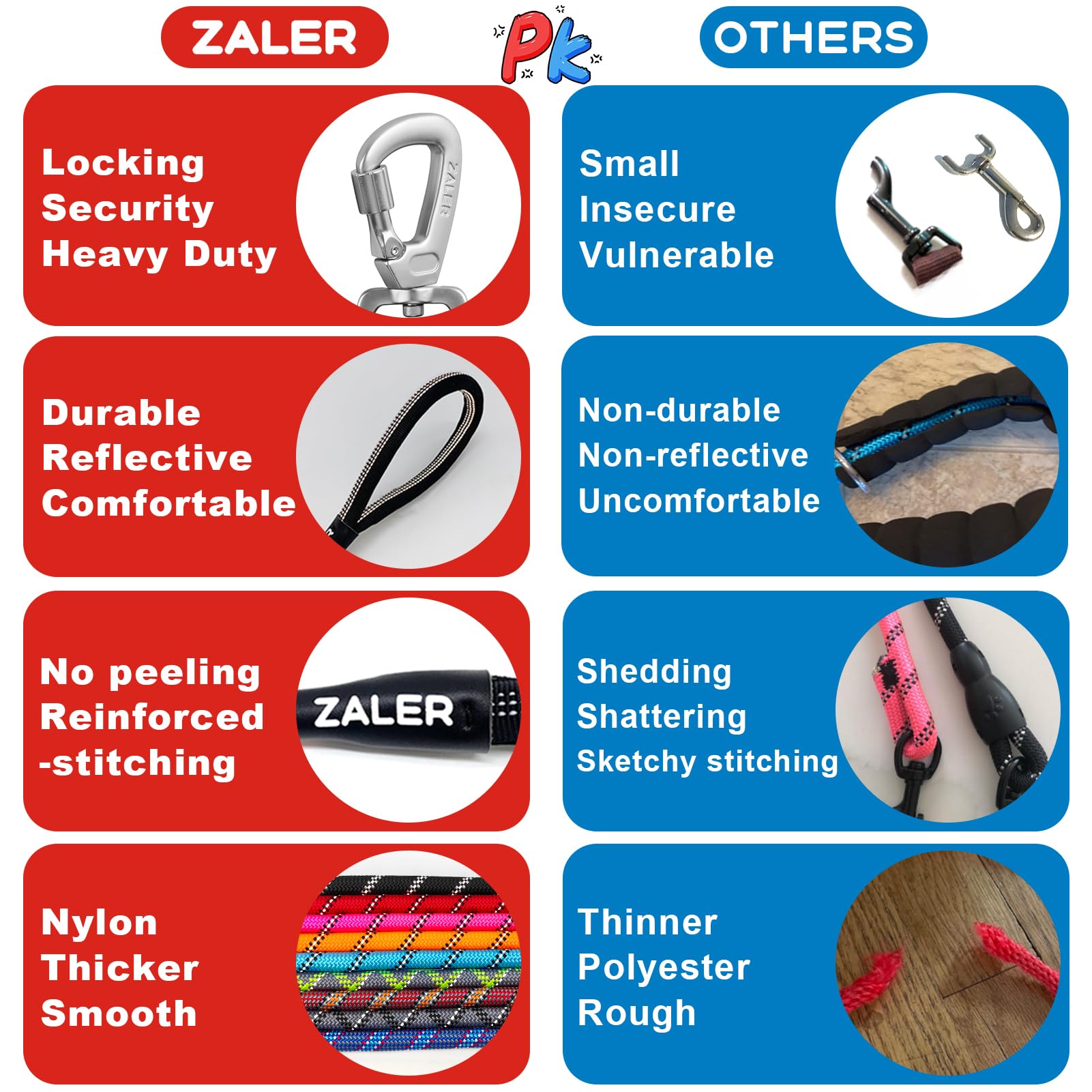 ZALER 10ft orange long dog leash for precise obedience training