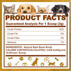Zammex bone broth powder mixing with dry kibble enhances flavor and coat health.