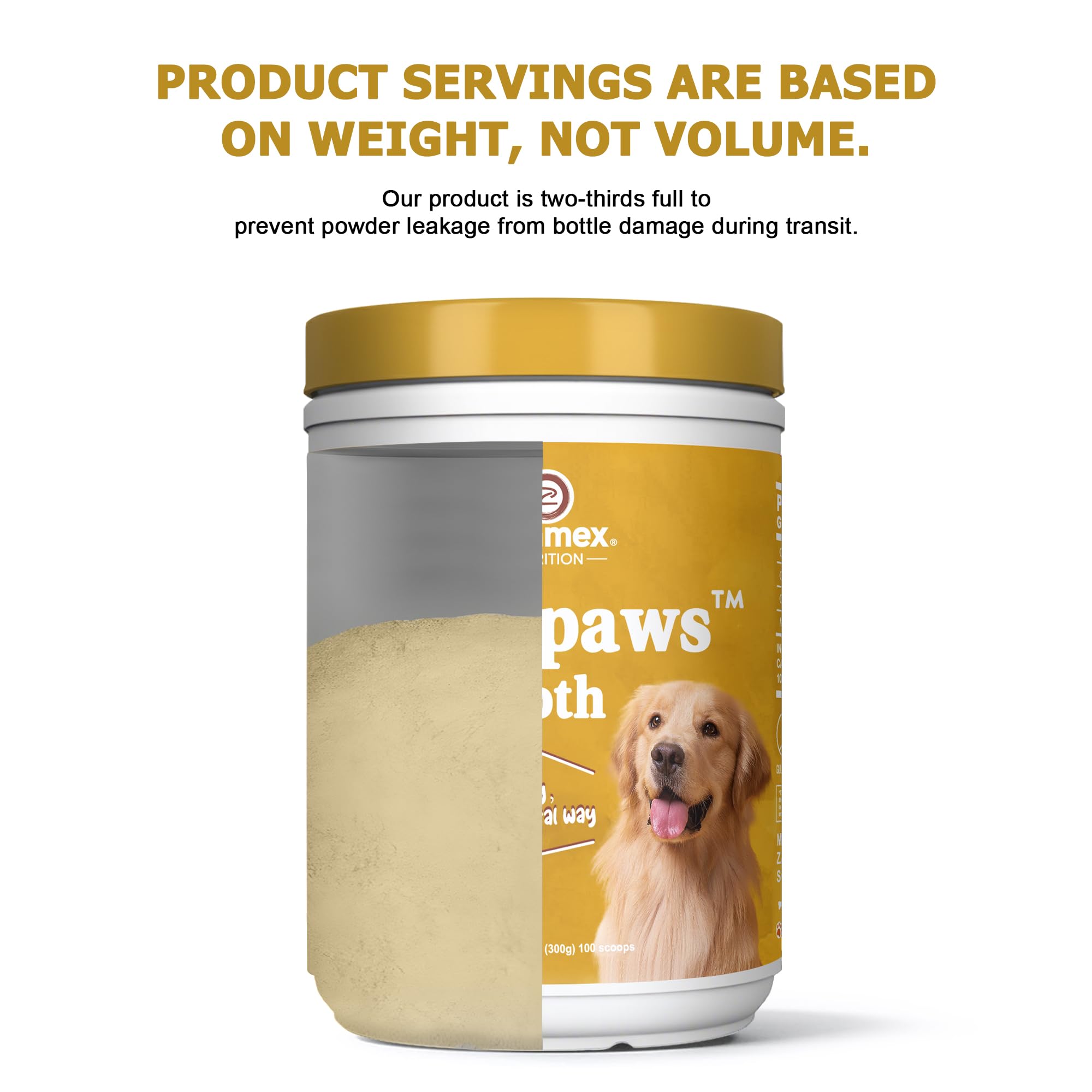 Zammex bone broth powder promotes shinier coats and skin comfort.
