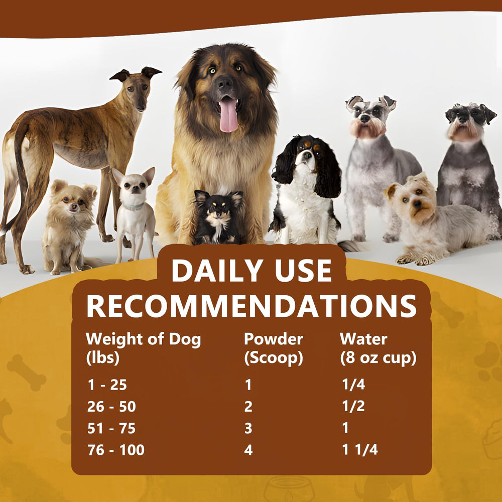 Zammex bone broth powder ideal for growing puppies' appetite and energy.