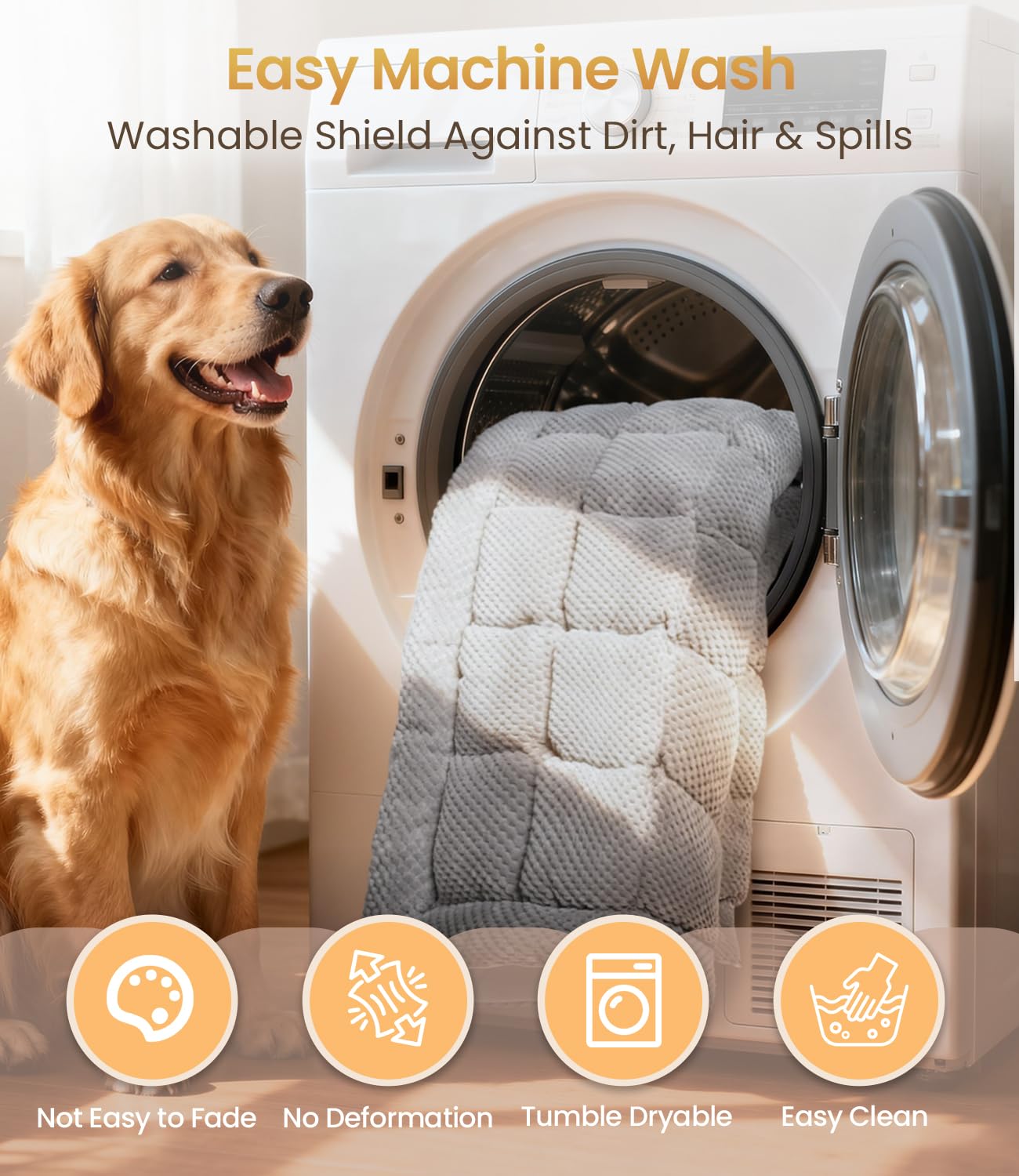 Zanch waterproof inner layer protects seats from spills and hair