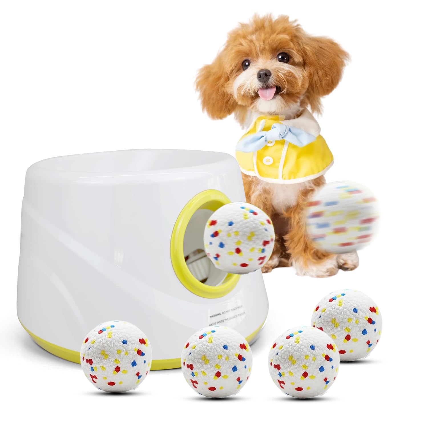Zapell automatic ball launcher front view for engaging fetch sessions