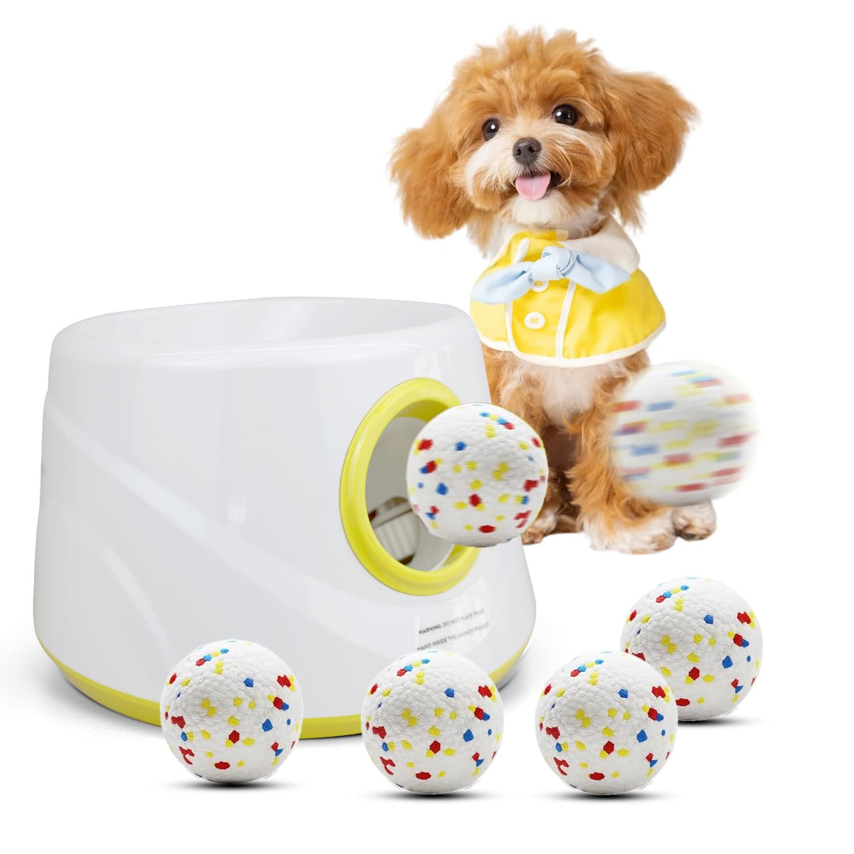Zapell automatic ball launcher front view for engaging fetch sessions