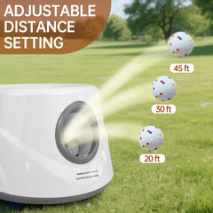 Distance settings on the ZAPELL launcher from 20 to 45 feet