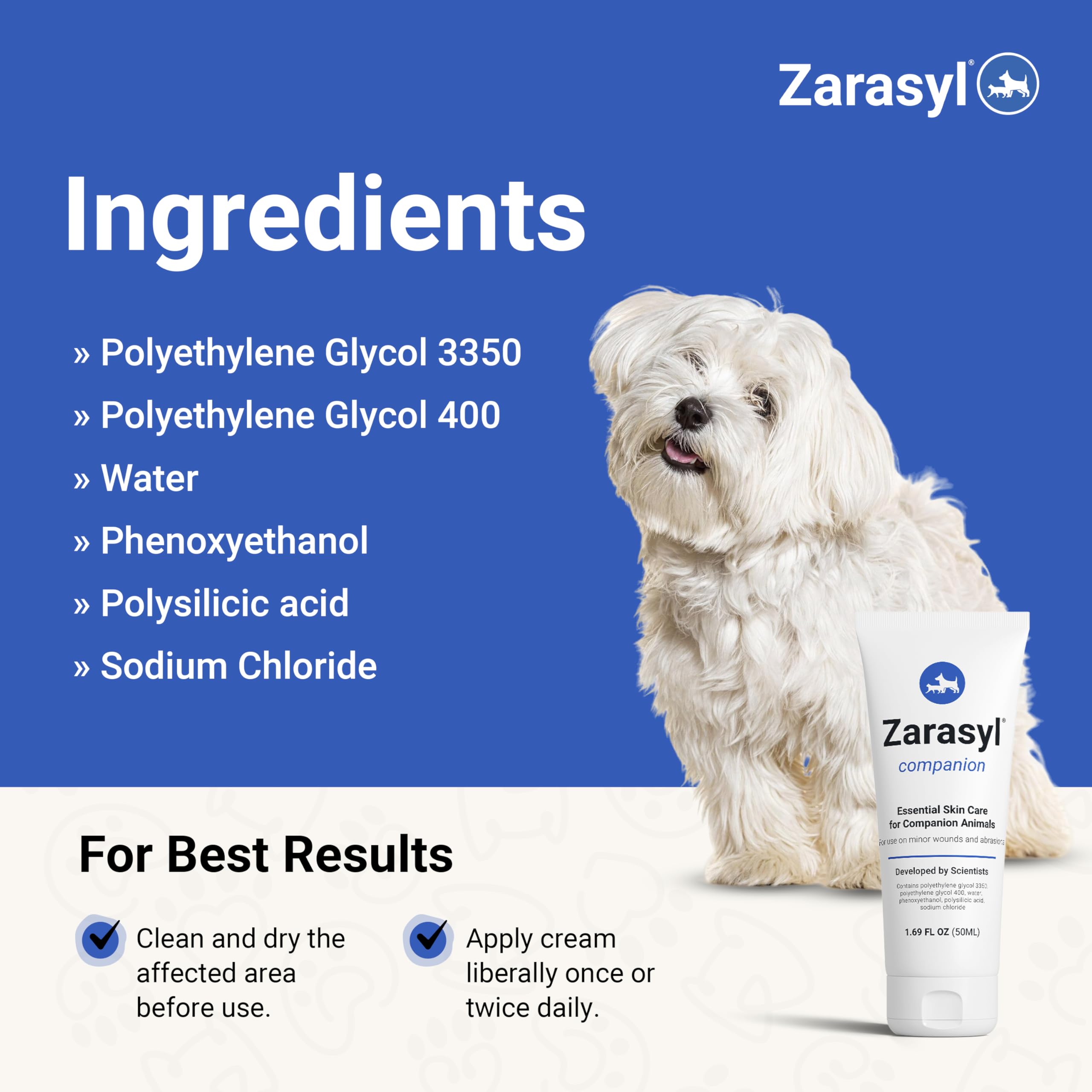 Zarasyl Companion Barrier Cream label close-up with product ingredients.