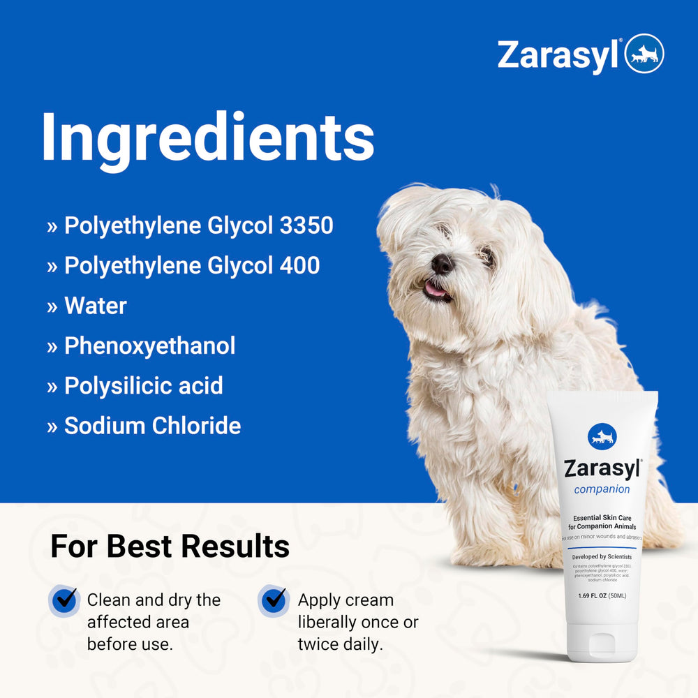 Zarasyl Companion Barrier Cream label close-up with product ingredients.