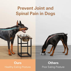 Zarler elevated bowls at 13.7 in height for larger breeds.