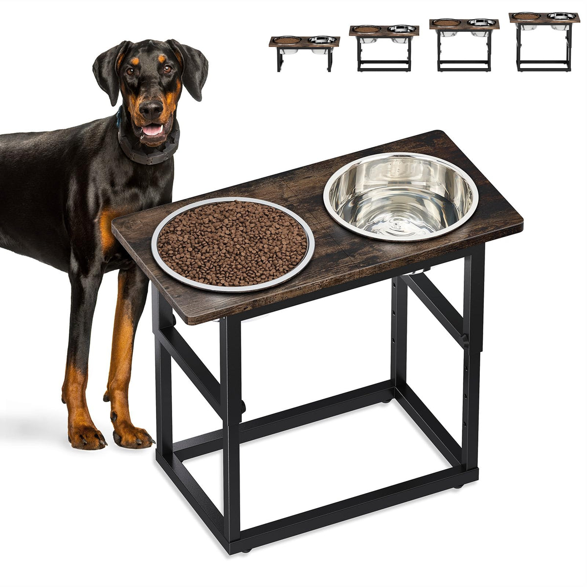 Zarler elevated stand at 8.2 inch height supports comfortable feeding for large breeds
