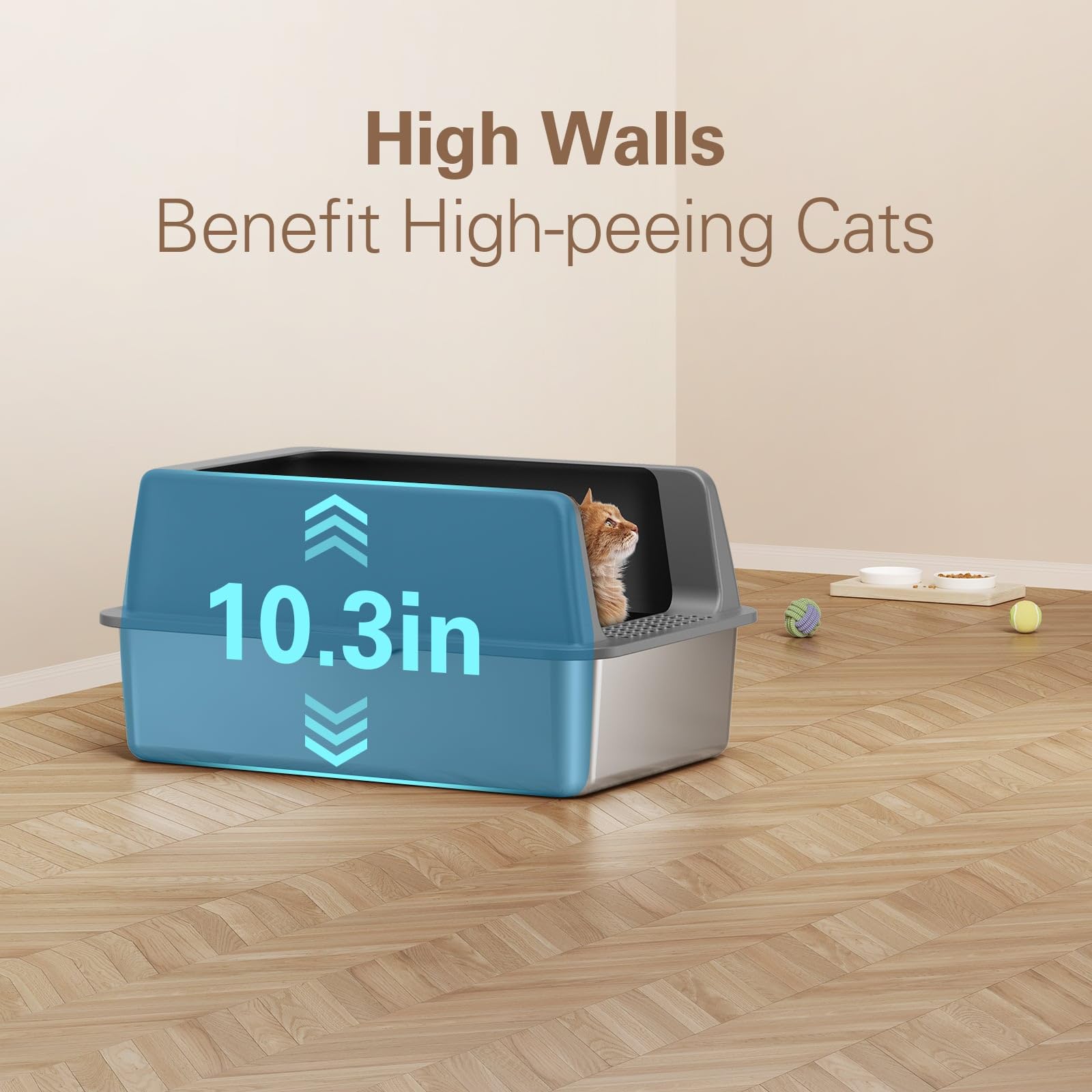 Zarler XL stainless steel litter box attached scoop for quick cleaning