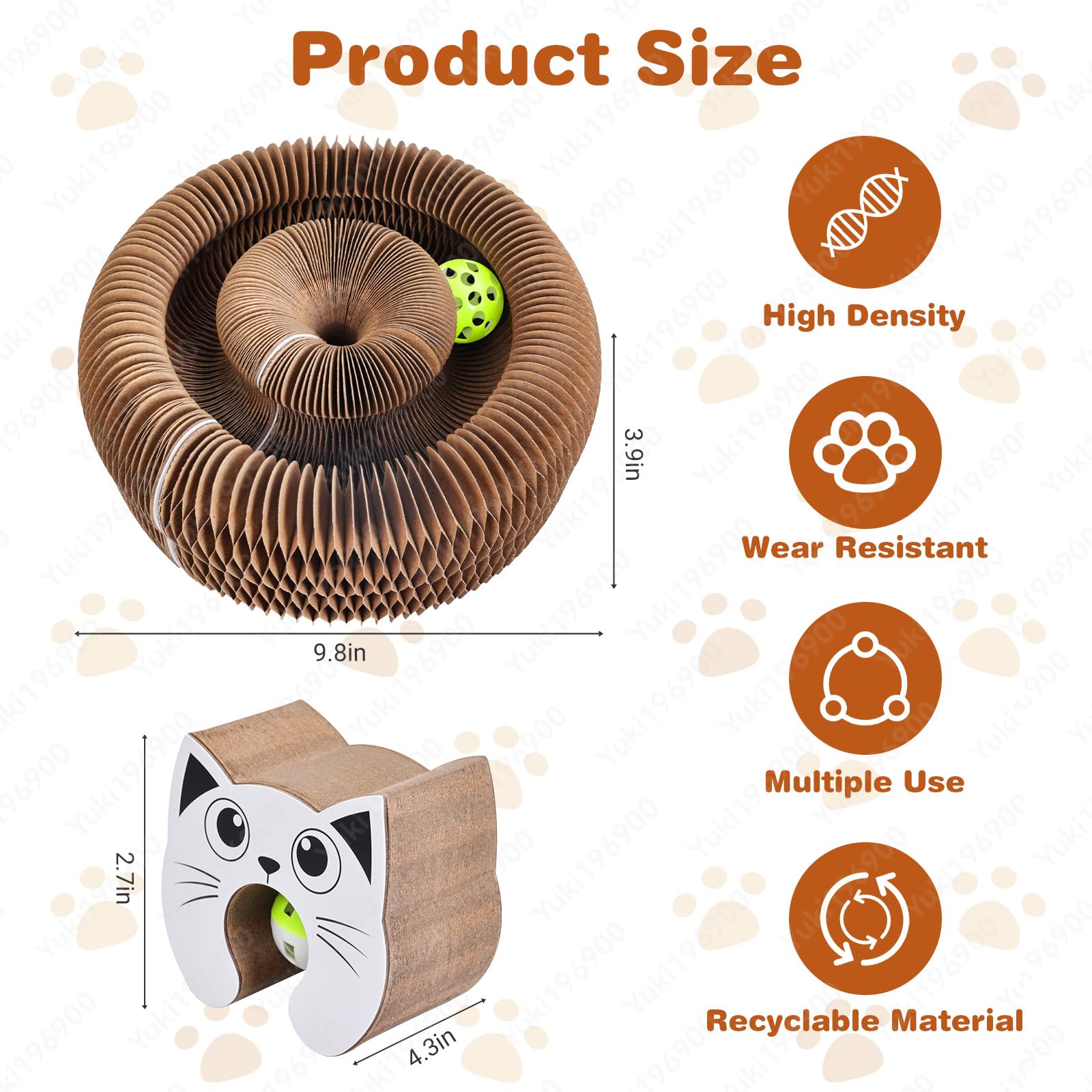 ZAULEY cat toy ball track shows a playful chase and scratching action.