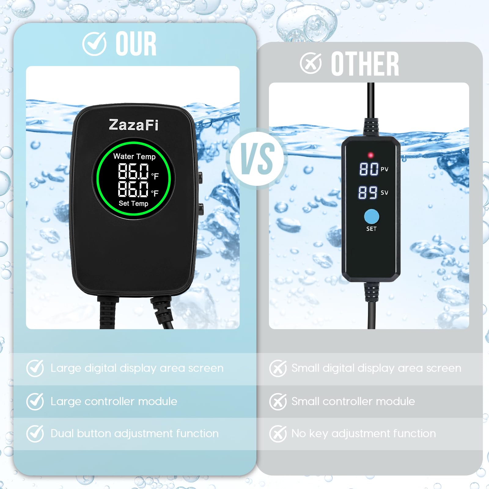 ZazaFi 300W heater with explosion-proof quartz glass for durability