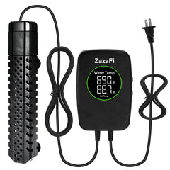 ZazaFi Aquarium Heater 300W front view showing compact design and control panel