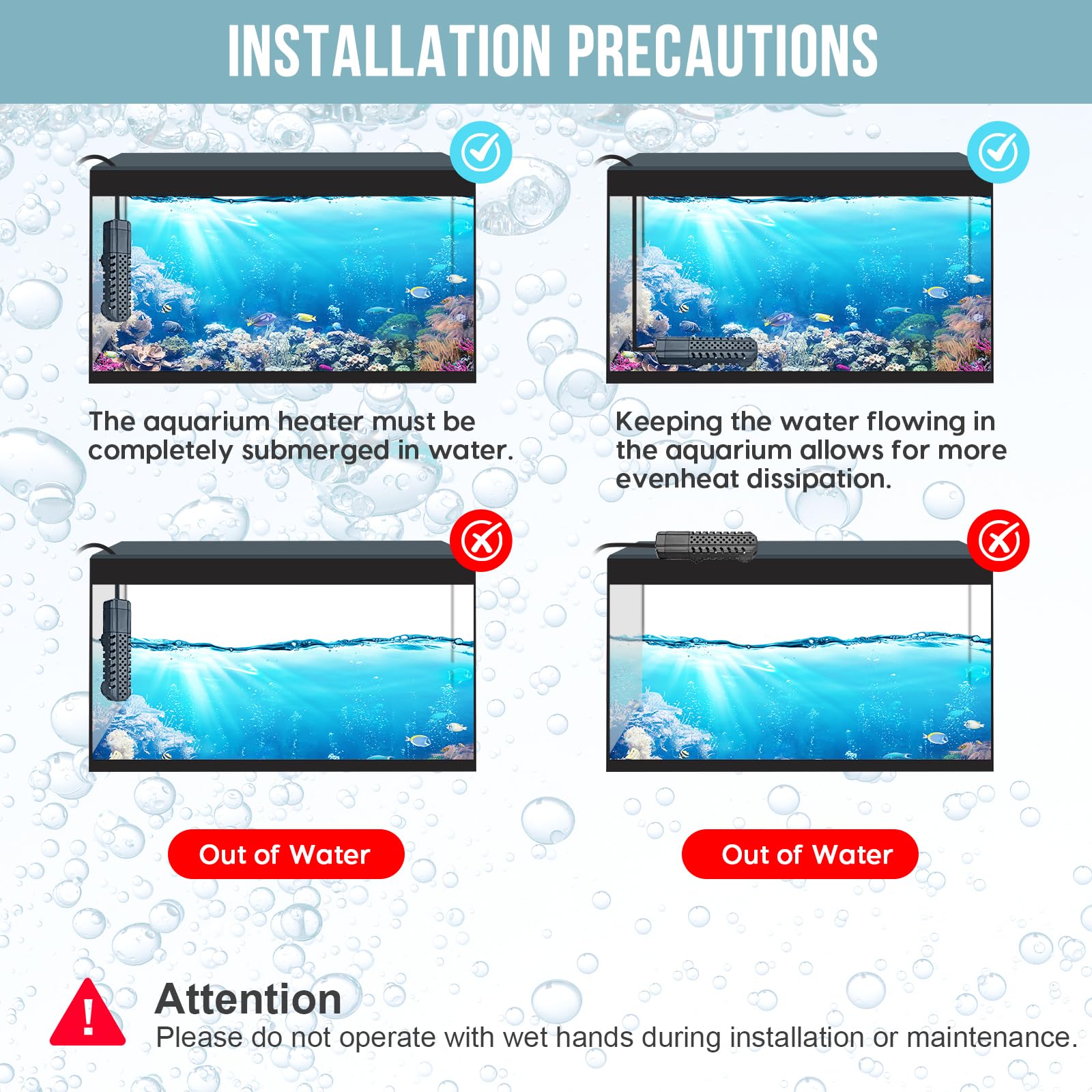 ZazaFi heats water quickly for consistent tank warmth.