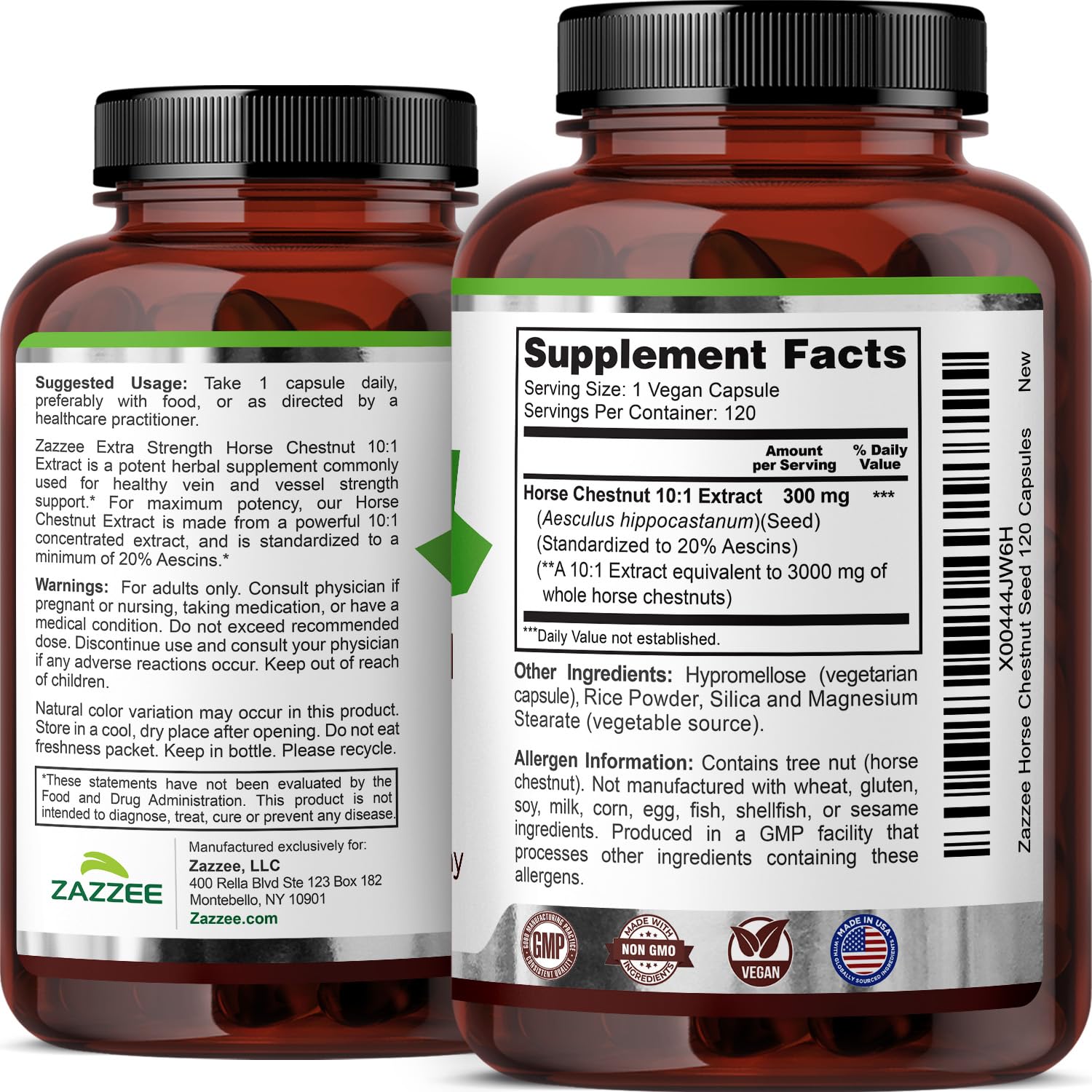 Zazzee horse chestnut plant illustration reinforces natural ingredient focus