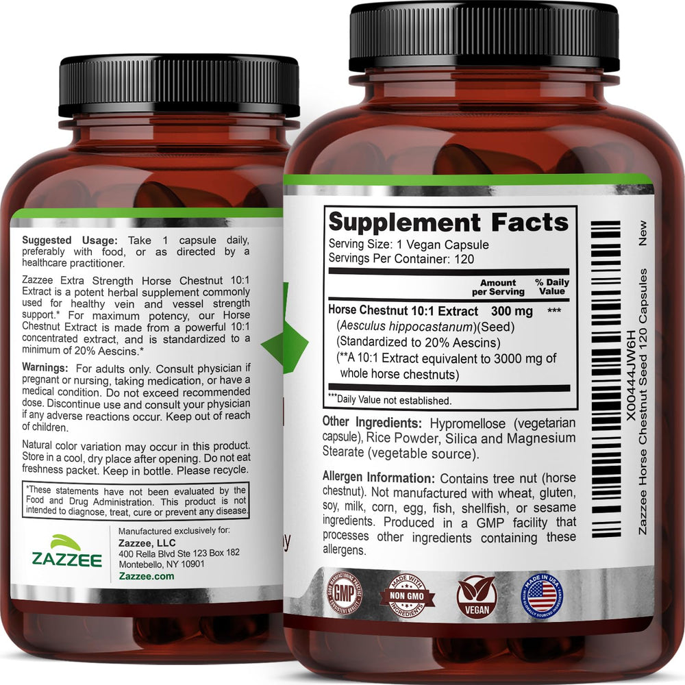 Zazzee horse chestnut plant illustration reinforces natural ingredient focus