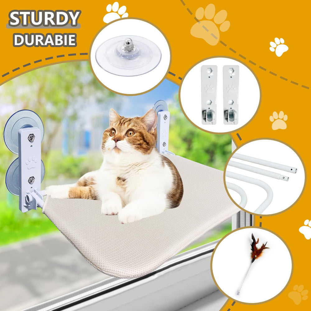 Durable frame supports daily naps and bird-watching by the window.
